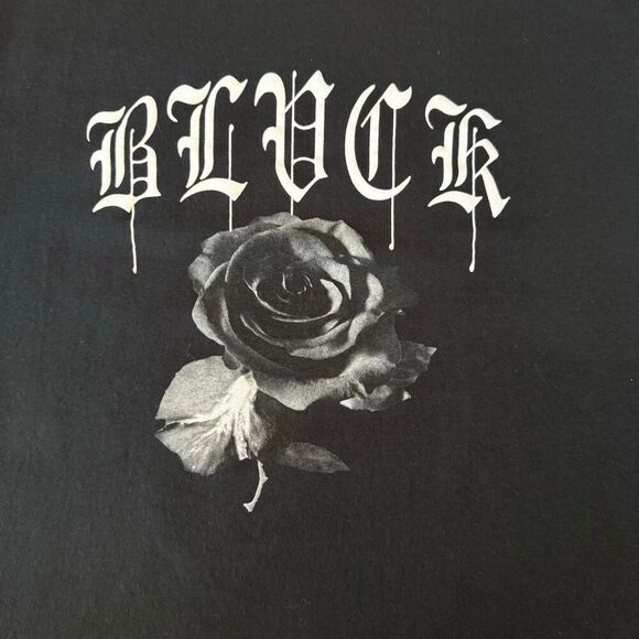 Black Scale Arch Rose S/S Black Shirt Size Large 100% Cotton Blvck Scvle Gothic - Picture 2 of 4